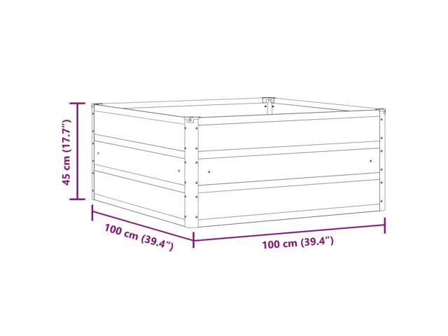 vidaXL Planter Ivory 39.37 x 39.37 x 17.72 in Steel