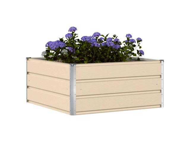 vidaXL Planter Ivory 39.37 x 39.37 x 17.72 in Steel