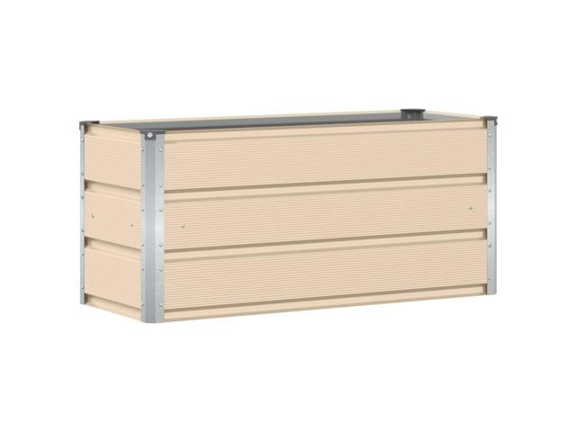 vidaXL Planter Ivory 39.37 x 15.75 x 17.72 in Steel