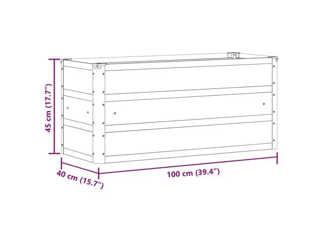 vidaXL Planter Ivory 39.37 x 15.75 x 17.72 in Steel