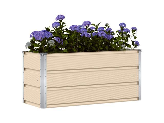 vidaXL Planter Ivory 39.37 x 15.75 x 17.72 in Steel