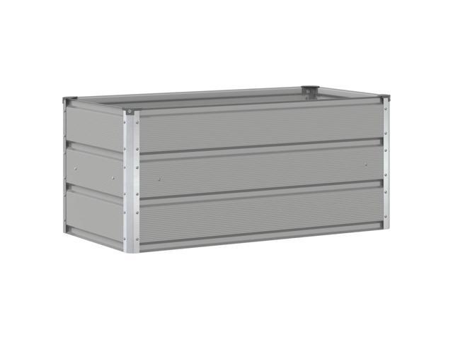 vidaXL Planter Light Grey 39.37 x 19.69 x 17.72 in Galvanised Steel