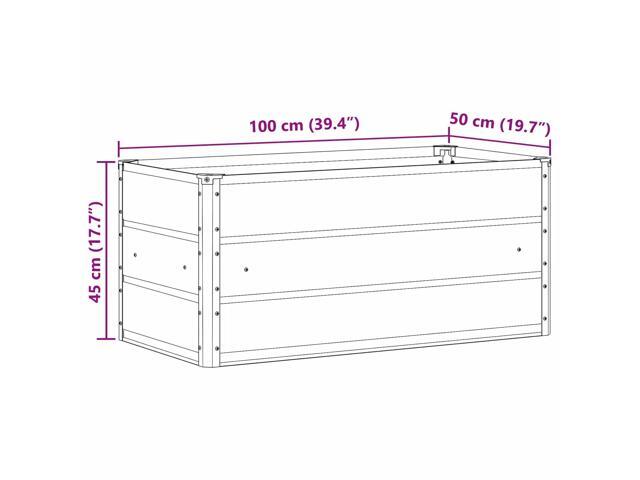 vidaXL Planter Light Grey 39.37 x 19.69 x 17.72 in Galvanised Steel