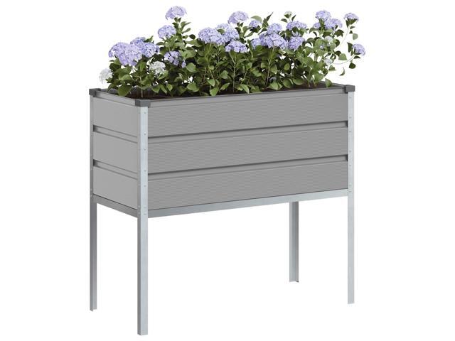 vidaXL Planter Light Grey 100 x 45 x 90 cm Galvanised Steel