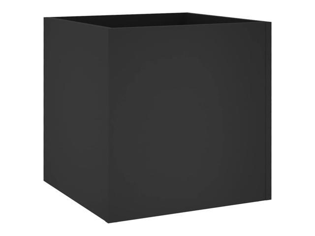 vidaXL Planter Box Black Engineered Wood 15.7x15.7x15.7 in Square