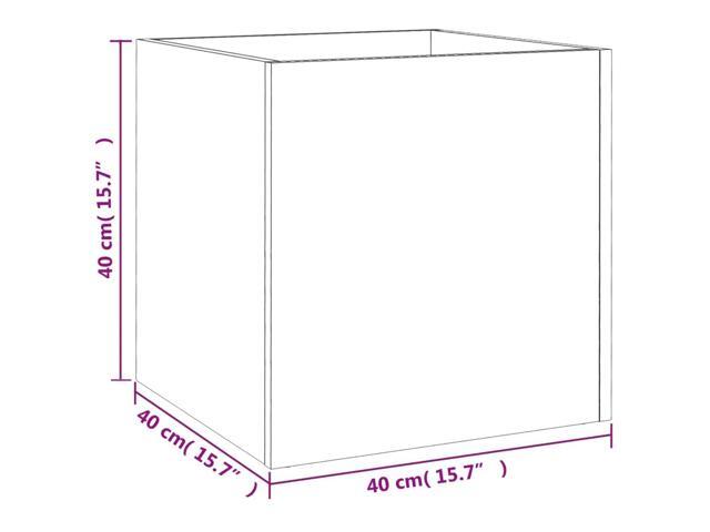 vidaXL Planter Box Black Engineered Wood 15.7x15.7x15.7 in Square