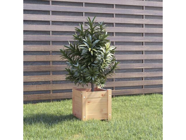 vidaXL Planter Set of 2 Natural Wood Solid Pine wood 12.2 in Planters