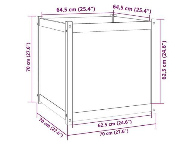 vidaXL Garden Planter Natural Pine Solid Pinewood 27.6 in Durable