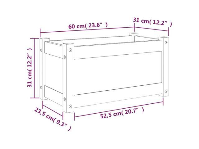 vidaXL Garden Planter Natural Wood Solid pinewood Medium
