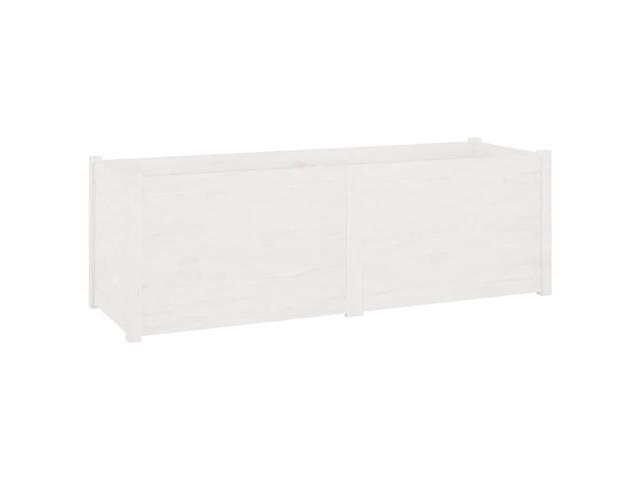 vidaXL Garden Planter White Solid pine wood 59.1 x 19.7 x 19.7 in