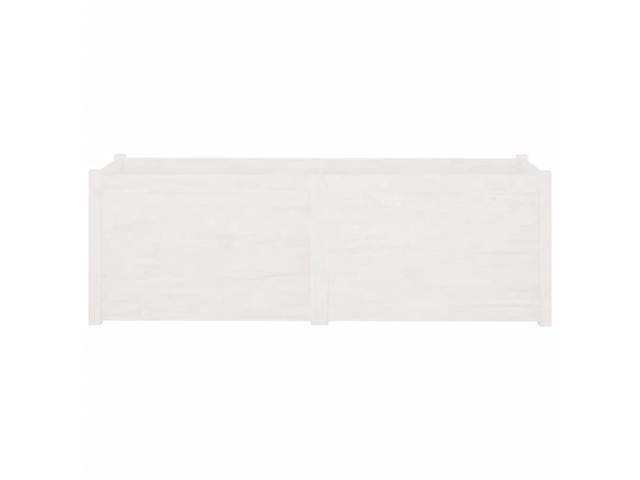 vidaXL Garden Planter White Solid pine wood 59.1 x 19.7 x 19.7 in