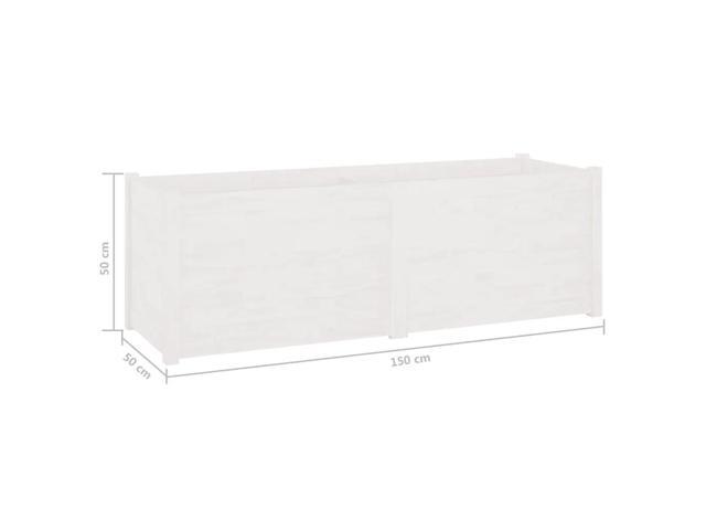 vidaXL Garden Planter White Solid pine wood 59.1 x 19.7 x 19.7 in