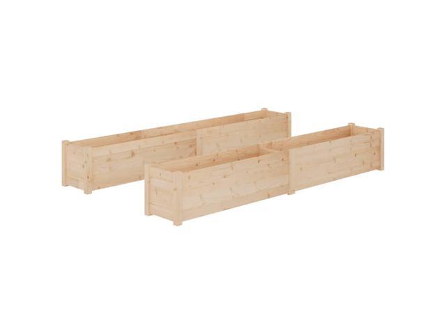 vidaXL Planter Set of 2 Natural pine wood Solid pinewood Large Durable