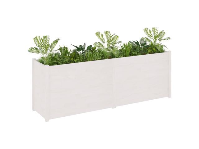 vidaXL Garden Planter White Solid pinewood 78.7 in x 19.7 in x 27.6 in