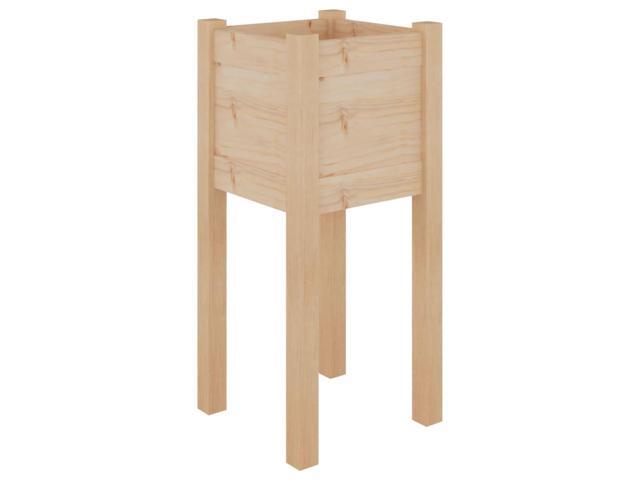 vidaXL Planter Natural Wood Solid pinewood 12.2 x 12.2 x 27.6 in Durable