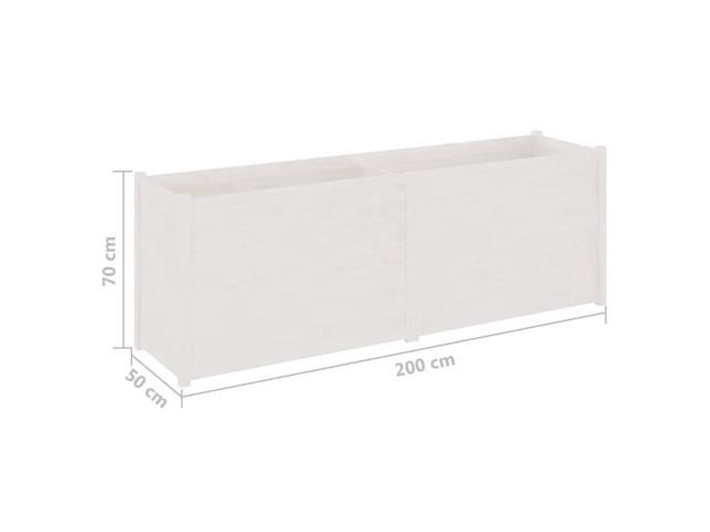 vidaXL Garden Planter White Solid pinewood 78.7 in x 19.7 in x 27.6 in