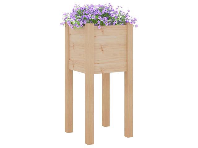 vidaXL Planter Natural Wood Solid pinewood 12.2 x 12.2 x 27.6 in Durable
