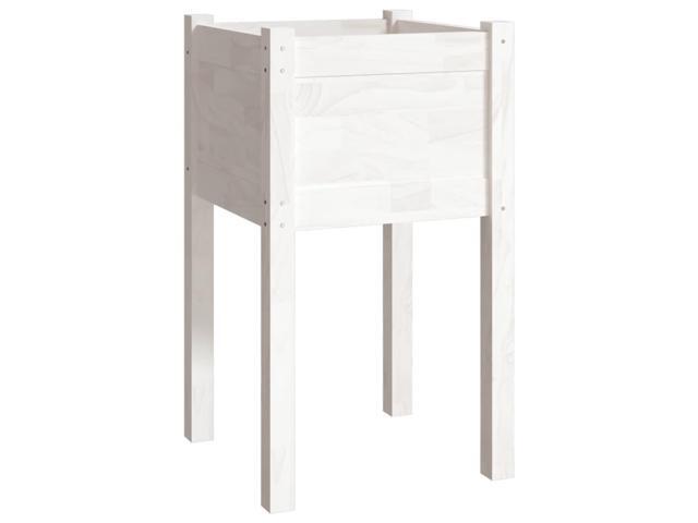 vidaXL Planter White Solid pinewood Durable Planter Square