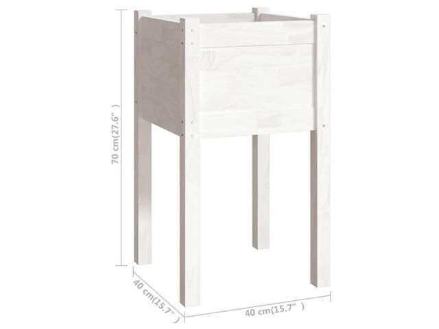 vidaXL Planter White Solid pinewood Durable Planter Square
