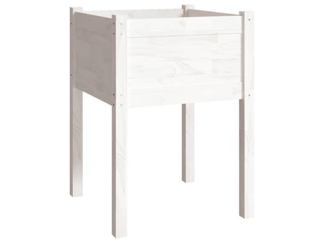 vidaXL Planter White Solid pinewood Medium Durable Planter Square