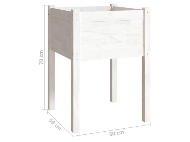 vidaXL Planter White Solid pinewood Medium Durable Planter Square