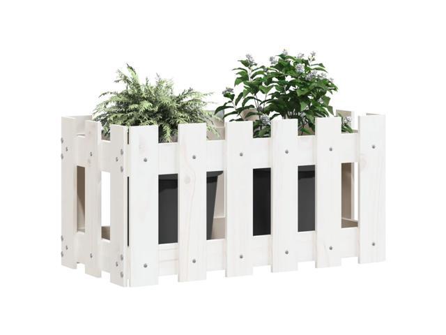 vidaXL Garden Planter White Solid pine wood Medium Durable