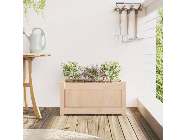 vidaXL Garden Planter Natural wood color Solid pine wood Medium