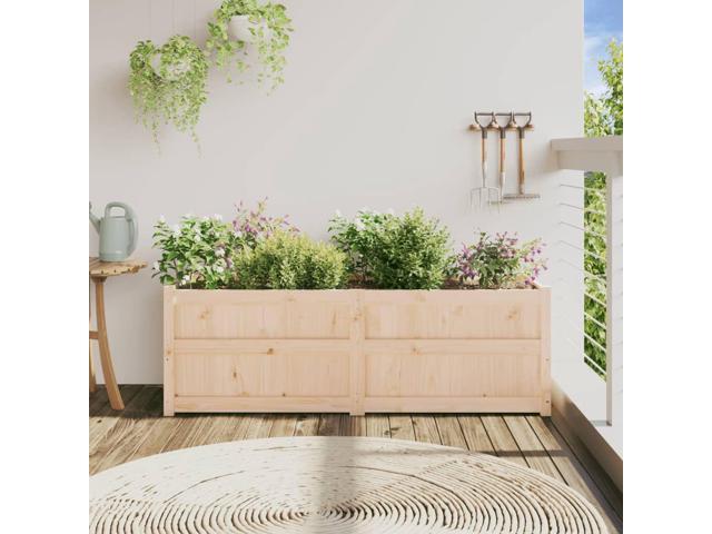 vidaXL Garden Planter Natural wood Solid pine wood Large