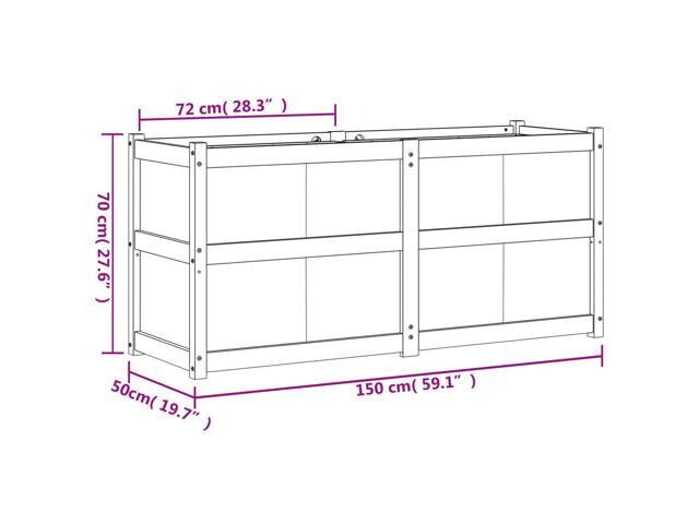 vidaXL Garden Planter Natural wood Solid pine wood Large