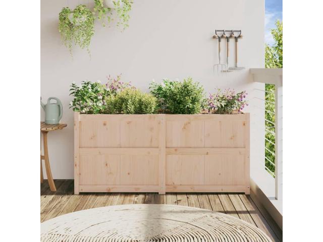 vidaXL Garden Planter Natural wood Solid pine wood Large