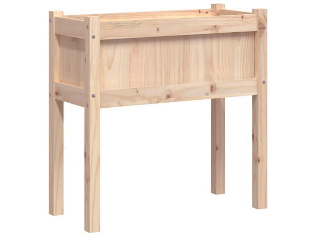vidaXL Garden Planter Natural Pine Solid Pine Wood Medium Garden Planter