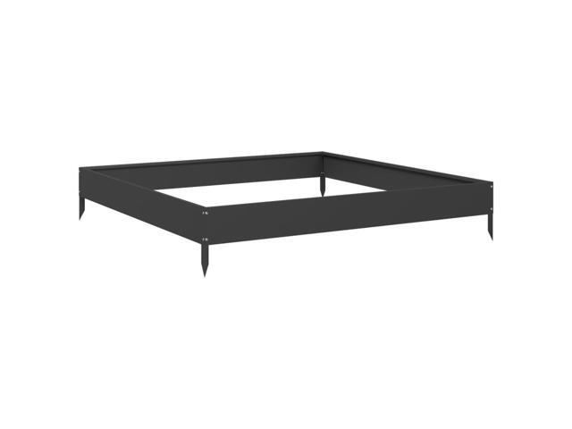 vidaXL Garden Raised Bed Black Steel 39.4x39.4x7.3 in Durable