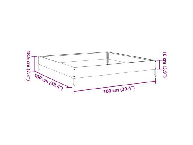 vidaXL Garden Raised Bed Black Steel 39.4x39.4x7.3 in Durable