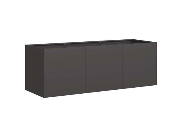 vidaXL Planter Black Cold-rolled Steel Large Outdoor Planter Planters