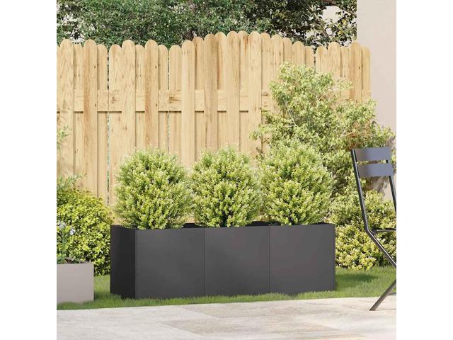 vidaXL Planter Black Cold-rolled Steel Large Outdoor Planter Planters