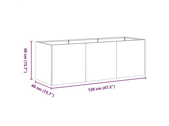 vidaXL Planter Black Cold-rolled Steel Large Outdoor Planter Planters