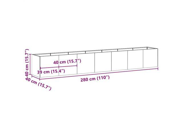 vidaXL Planter Black Cold-rolled Steel Large Planters Planter