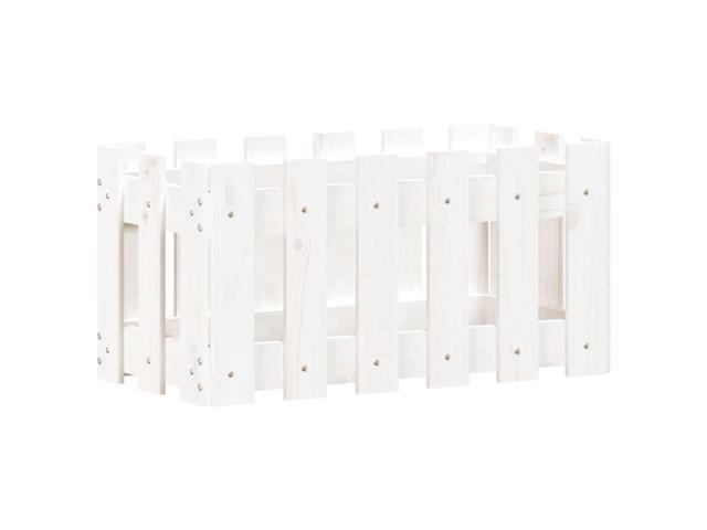 vidaXL Garden Planter White Solid pine wood Medium Durable