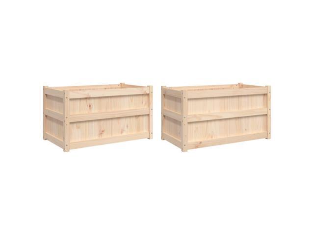 vidaXL Garden Planter Set of 2 Natural Wood Color