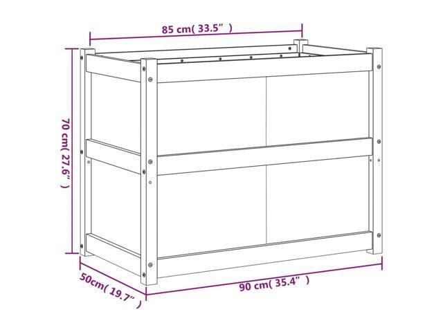 vidaXL Garden Planter Natural wood Solid douglas wood 35.4x19.7x27.6 in