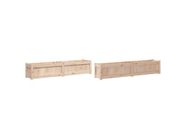 vidaXL Garden Planter Set of 2 Natural Wood Solid Pine Wood (untreated)
