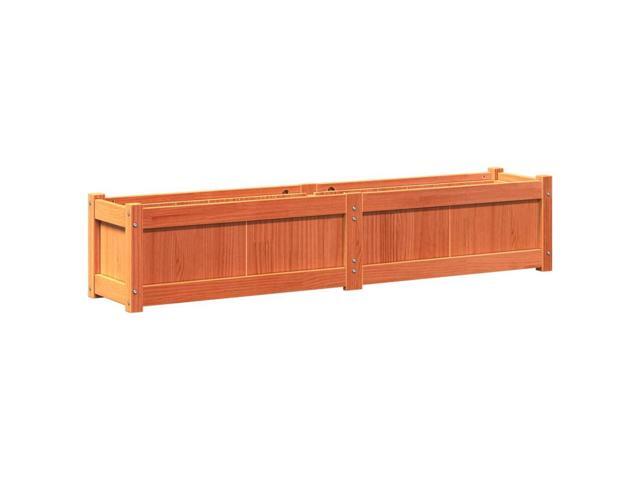 vidaXL Garden Planter Wax Brown Solid Pine Wood 59.1x12.2x12.2 in