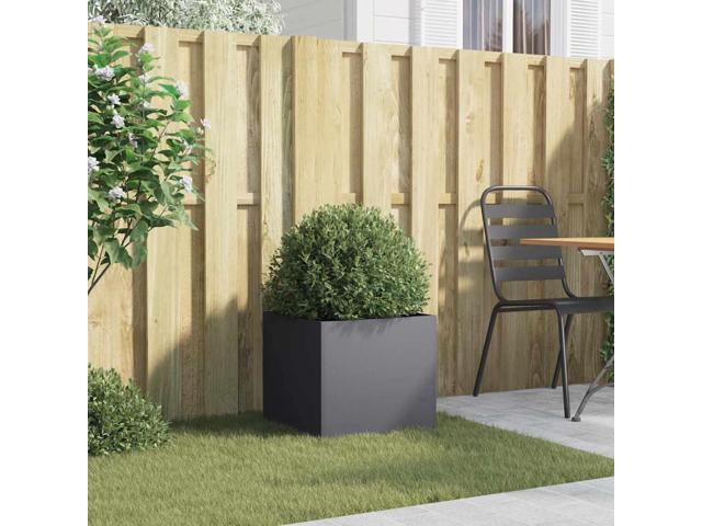 vidaXL Planter Anthracite Cold-rolled steel Medium Decorative Inlays