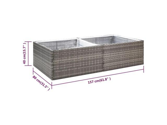 vidaXL Garden Planter Grey and clear