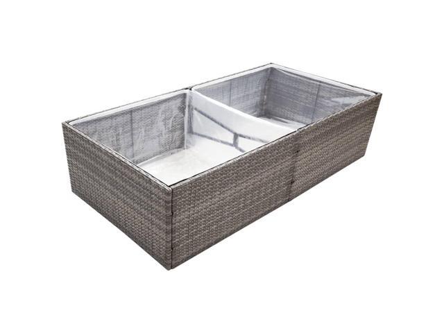 vidaXL Garden Planter Grey and clear