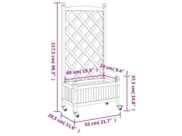 vidaXL Planter Black Solid fir wood, Iron Medium Planters Planter