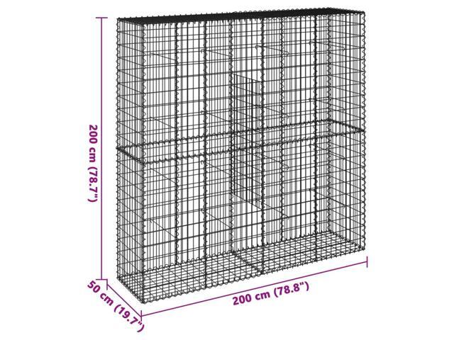 vidaXL Gabion Basket Silver Galvanized iron wire Large