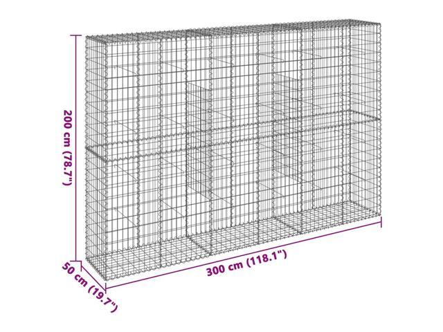 vidaXL Gabion Basket Silver Galvanized iron Large Heavy Weight Endurance