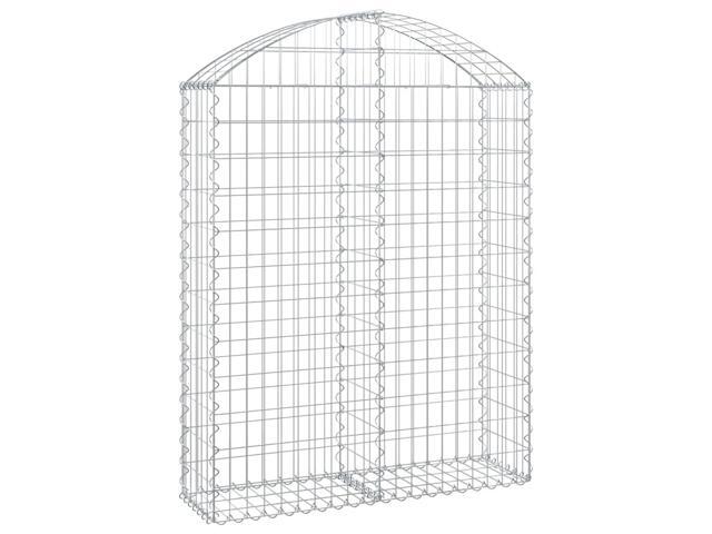 vidaXL Gabion Basket Galvanized Silver Galvanized Iron Large