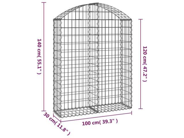 vidaXL Gabion Basket Galvanized Silver Galvanized Iron Large
